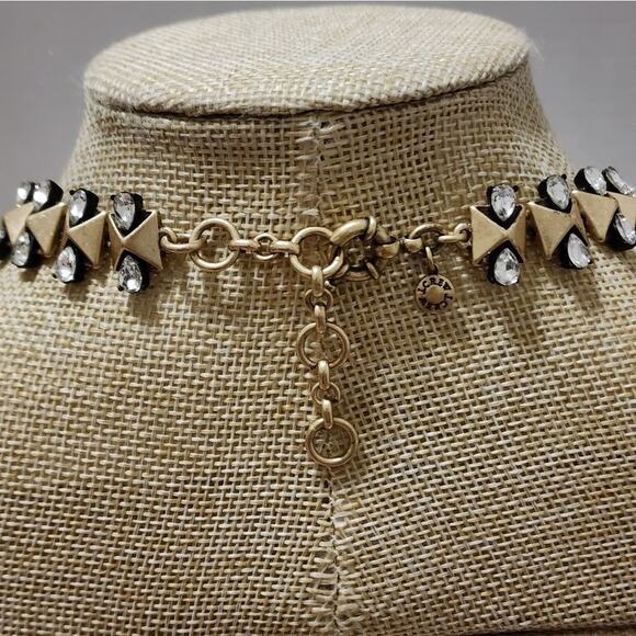 J. Crew 17" Brutalist Rhinestone stunning Crystal Runway‎ Statement Necklace - Picture 6 of 7